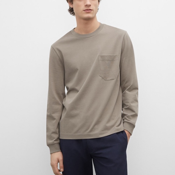 Long Sleeve Relaxed Tee - New With Tags - NEVER WORN - Olive - Picture 1 of 4